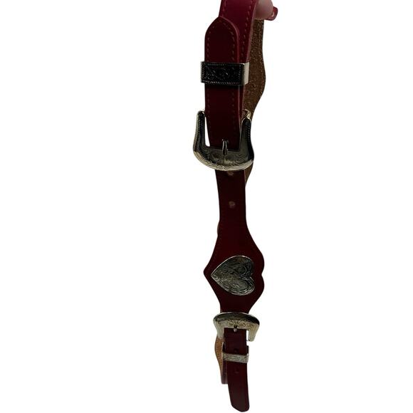 Made In The USA leather belt red Size 38 Adjustable - Picture 6 of 12